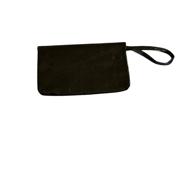Vintage Black Croc-Embossed Wristlet - Picture 2 of 5